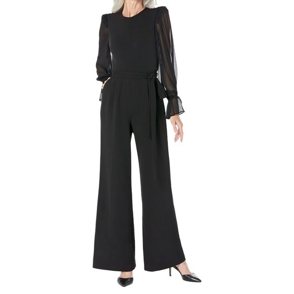 Calvin Klein Chiffon Sleeve Jumpsuit - Picture 2 of 4